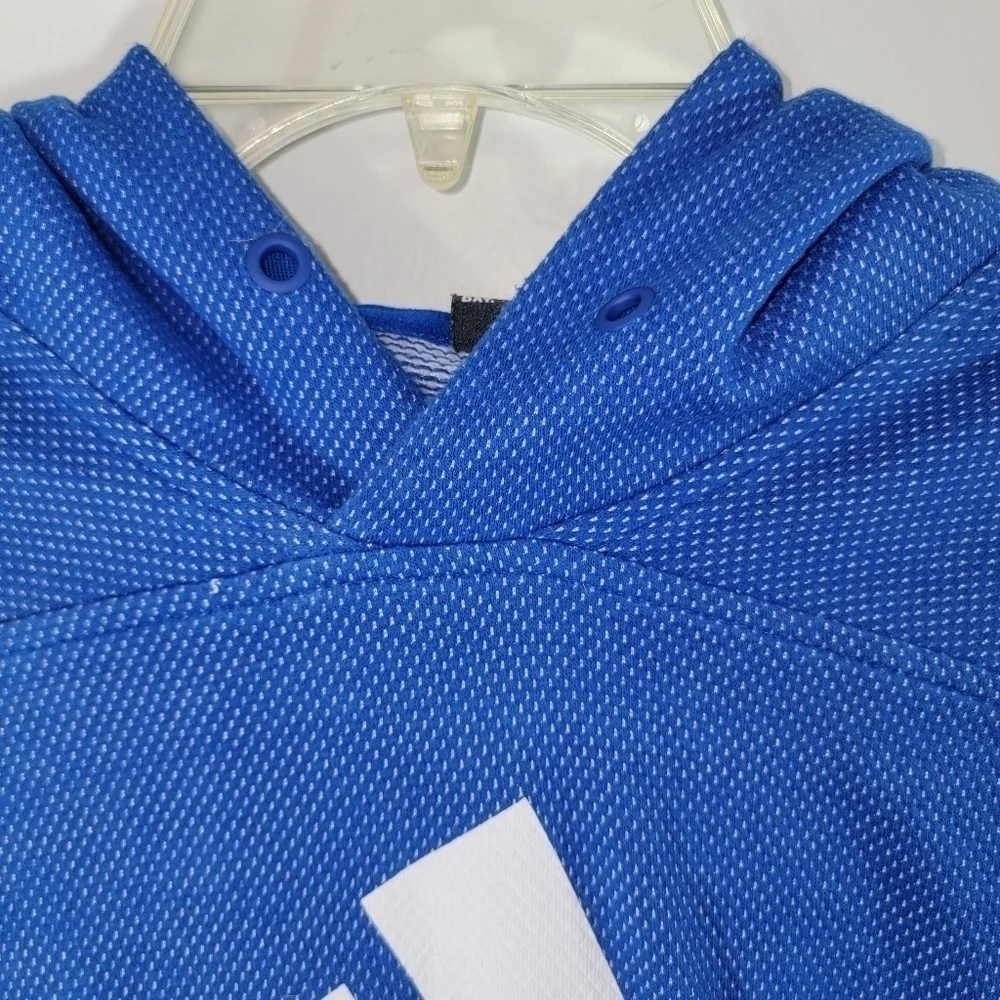 Mens Adidas Blue Short Sleeve Hoody Sweatshirt Medium Unisex